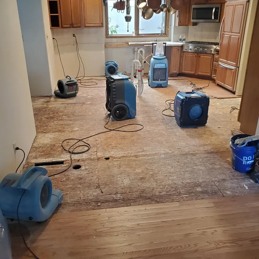 Baseboard removed after a water leak in Colorado Springs